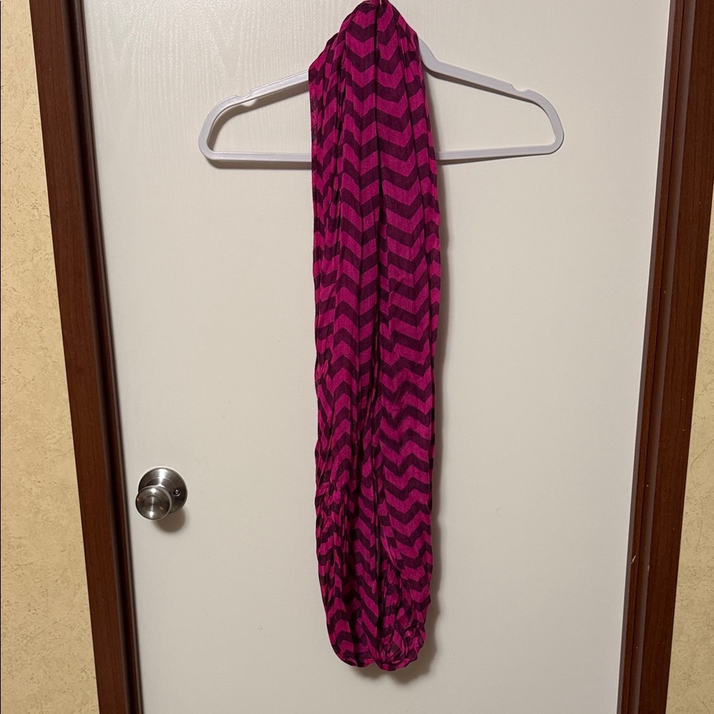 Pink and Black Chevron Infinity Scarf